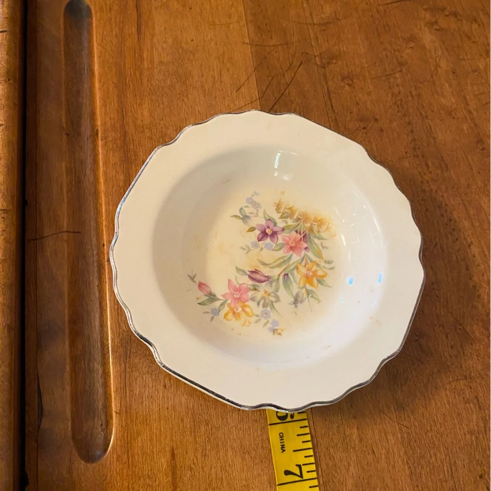 Vintage Lido W S George Canarystone Bowl Floral Made in USA